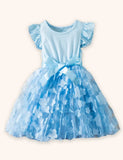 Abito in tulle con fiocco a fiori