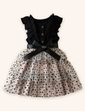 Flying Sleeve Polka Dot Tulle Kjole
