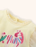 Kleid aus Tüll mit Pony-Applikation