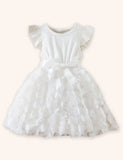 Abito in tulle con fiocco a fiori