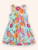 Baumwollkleid mit Cartoon-Print