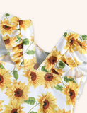 Bañador de una pieza con estampado de girasoles