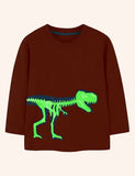 T-shirt a maniche lunghe con dinosauro luminoso