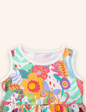 Baumwollkleid mit Cartoon-Print