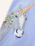 Kleid mit Cartoon-Einhorn-Applikation