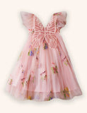 Kleid mit Blumen- und Schmetterlingsstickerei