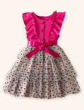 Flying Sleeve Polka Dot Tulle Kjole