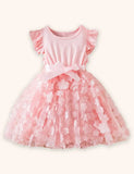 Abito in tulle con fiocco a fiori