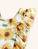 Bañador de una pieza con estampado de girasoles