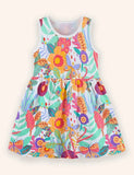 Baumwollkleid mit Cartoon-Print