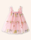 Kleid aus Tüll mit Blumenstickerei