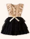 Flying Sleeve Polka Dot Tulle Kjole