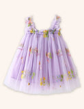 Kleid aus Tüll mit Blumenstickerei