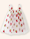 Süßes, mit Blumen besticktes Tüllkleid