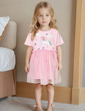 Kleid aus Tüll mit fliegender Einhorn-Applikation und Pailletten