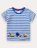 T-shirt a maniche corte con applicazione di retroescavatore