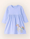 Langärmliges Kleid mit Little Pony-Applikation