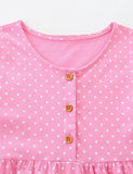 Gepunktetes Kleid mit Löwenapplikation