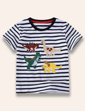 Süßes T-Shirt mit Dinosaurier-Applikation