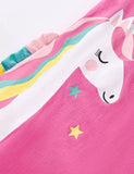 Rainbow Unicorn Printed Kjole