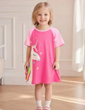 Rainbow Unicorn Printed Kjole