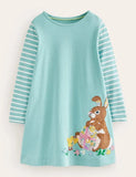 Robe à manches longues avec appliqué lapin