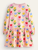 Vestido estampado tulipa colorida