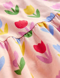 Vestido estampado tulipa colorida
