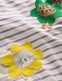 Abito con applicazione gatto dei cartoni animati