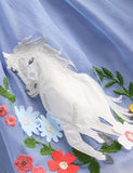 Pale Blue Horses Ami Applique Tulle Dress