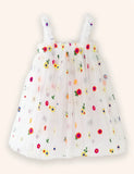 Süßes, mit Blumen besticktes Tüllkleid