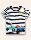 T-Shirt mit fahrender Tierapplikation