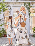 Mama&Me Schulterfreies Chiffonkleid mit Blumenmuster