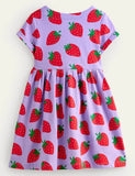 Strawberry Full Printed Kjole