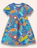 Kleid mit floralem Animal-Print