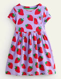 Strawberry Full Printed Kjole