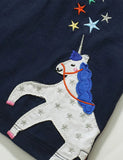 Camiseta Polo com Aplique de Unicórnio