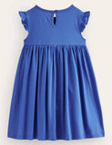 Rüschenkleid mit Kätzchen-Applikation