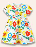 Vestido estampado de abejas y flores