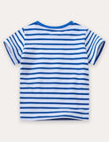 T-shirt a maniche corte con applicazione di retroescavatore