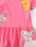 Vestido con apliques de animales de granja