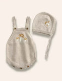 Set pagliaccetto maglione ricamato con funghi