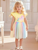 Rainbow Unicorn Appliqué Tulle Kjole
