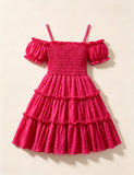 Solid Color Bubble Sleeve Dress