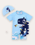 Einteiliger Badeanzug mit Cartoon-Print