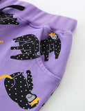 Shorts in cotone con stampa orango