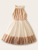 Sequin Halter Neck Birthday Party Princess Dress