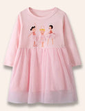 Ballettmädchen-Tüllkleid mit langen Ärmeln