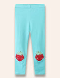Niedliche Leggings mit Erdbeer-Applikation