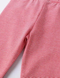 Leggings a righe con applicazioni di unicorno